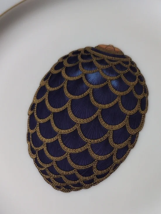 FABERGE I  Limoges French Imperial Egg Collection Pinecone Pattern Salad Plate - Picture 4 of 14